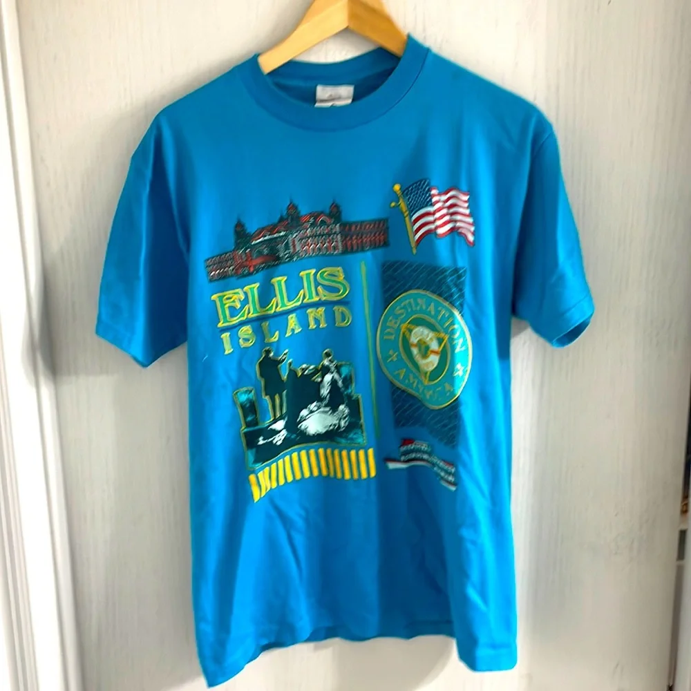 Vintage Ellis Island T-Shirt Jerzeez Brand - Picture 1 of 2